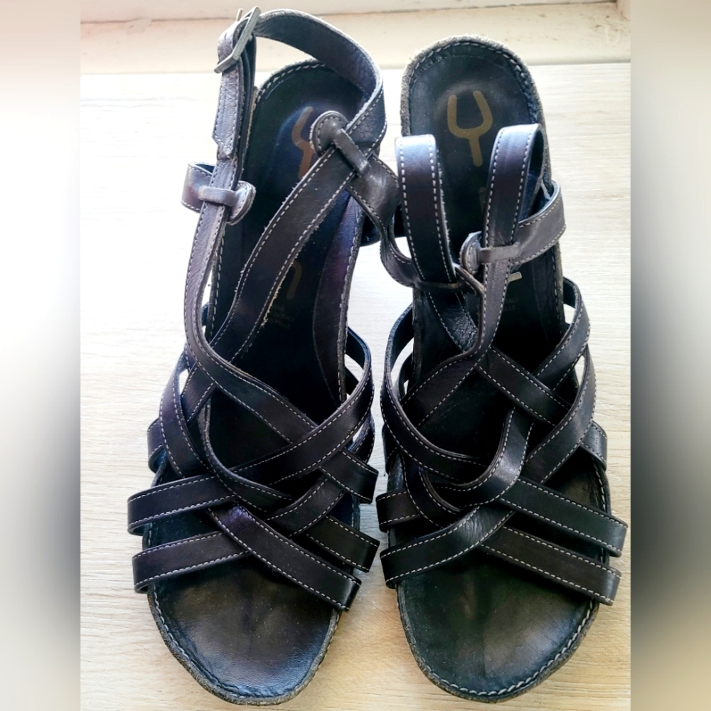YIN Black Strappy Heels | Sandals, Size 41, Made in Italy